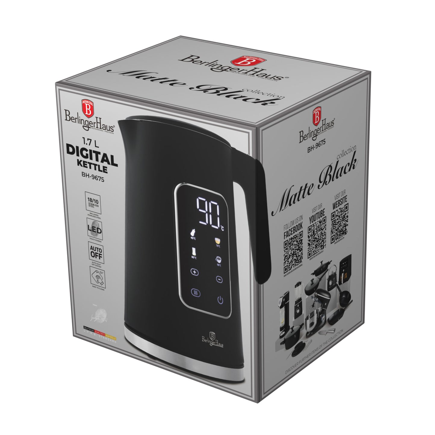 Cyfrowy czajnik Berlinger Haus – matowa czerń