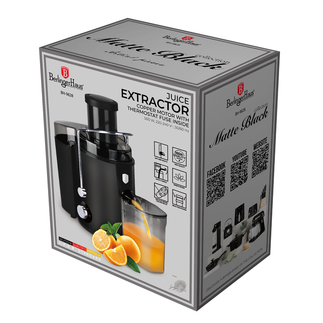 Czarny sokowirówka ze stali nierdzewnej