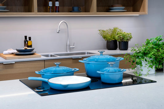 Cs Solingen Xanten żeliwny garnek niebieski - 26 cm | garnek żeliwny