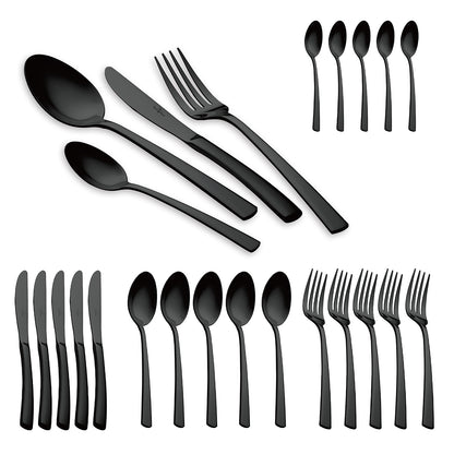 Zestaw sztućców ze stali nierdzewnej – Edycja Black Mirror (24 szt.)