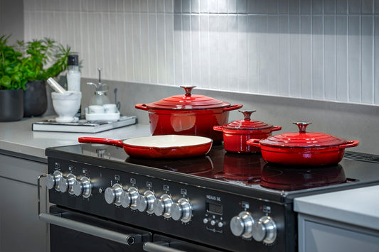 Cs Solingen Xanten Żeliwny Garnek Czerwony - 26 cm | Garnek Żeliwny